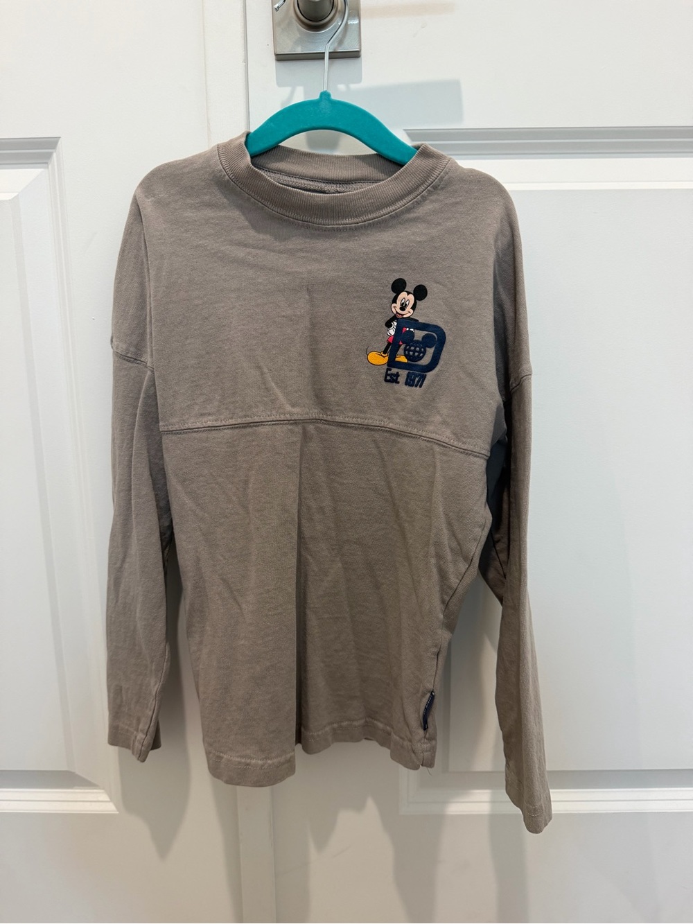 Disney World Kids Gray Mickey Mouse Graphic Long Sleeve Spirit Jersey